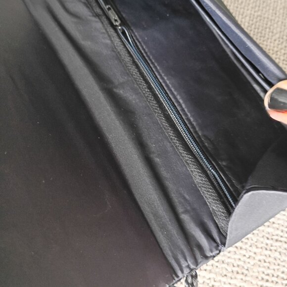 Vintage Beaded Black Gold Embroidered Floral Crossbody Bag Boho Evening Purse - Picture 6 of 6